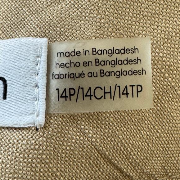 CALVIN KLEIN LINEN FLAT FRONT STRAIGHT LEG TROUSERS IN TAN NWT WOMEN'S SIZE 14P - Picture 10 of 16